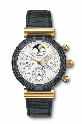 IWC Da Vinci Perpetual Black Ceramic / Yellow Gold / White / Italian IW3755-02 (3755-02, IW375502)